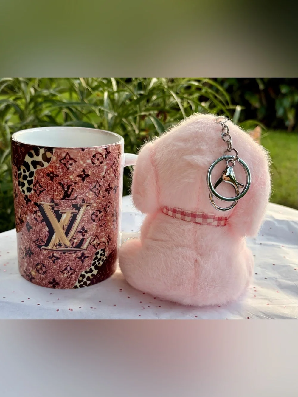 New Plush Pink Puppy Keychain, Backpack Charm, Diaper Bag Charm…etc…For Kids